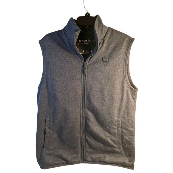 Ororo Heated Apparel Zipper Fleece Vest Gray Mens Medium (No Battery) - Picture 1 of 7